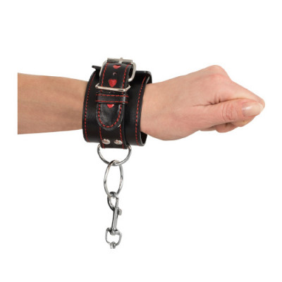 Bad Kitty - Red & Black Handcuffs (BK-15) Unboxed View