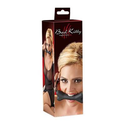 Bad Kitty - Black Silicone Gag Bone (BK-1) Close Up View