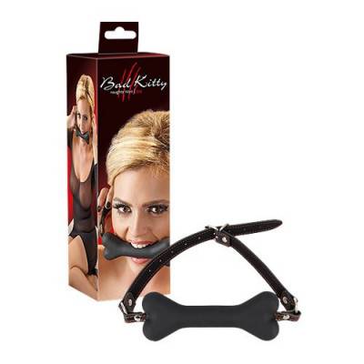 Bad Kitty - Black Silicone Gag Bone (BK-1) Open Box View