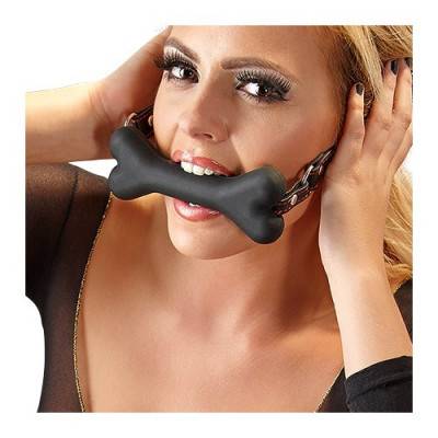 Bad Kitty - Black Silicone Gag Bone (BK-1) Illustration View