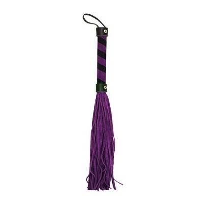 Bad Kitty - Purple & Black Suede Flogger (BK-11) Front View