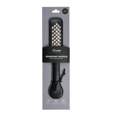 Black Paddle With Metal Studs (ET-2) Packaged View