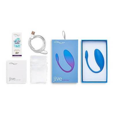 We-Vibe Jive Vibro Egg - Blue Unboxed View with Charger