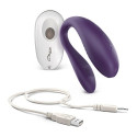 We-Vibe Unite Couples Vibrator - Purple Unboxed View with Charger and Charging Station