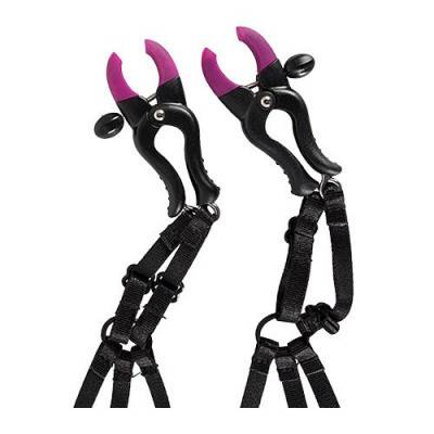 Bad Kitty - Bra with Silicone Nipple Clamps (BK-4) Close Up View Clamps