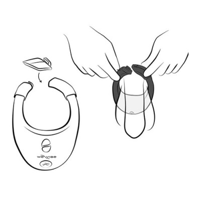 We-Vibe Bond Stimulation Ring - Charcoal Black Illustration