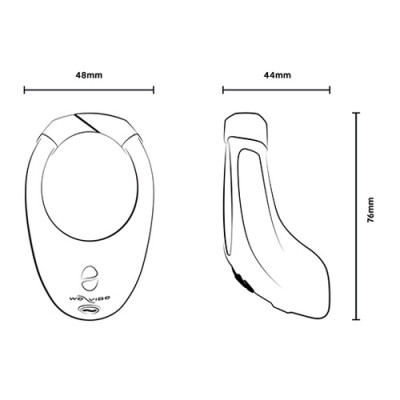 We-Vibe Bond Stimulation Ring - Charcoal Black Illustration Specifications