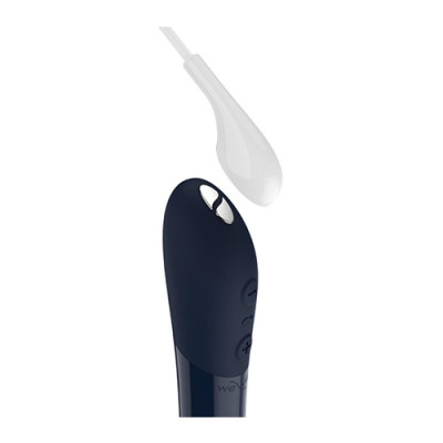 We-Vibe Tango X - Midnight Blue Side View with Charger