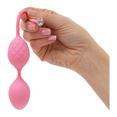 Pillow Talk Frisky Kegel Balls - Pink Unboxed Handheld View