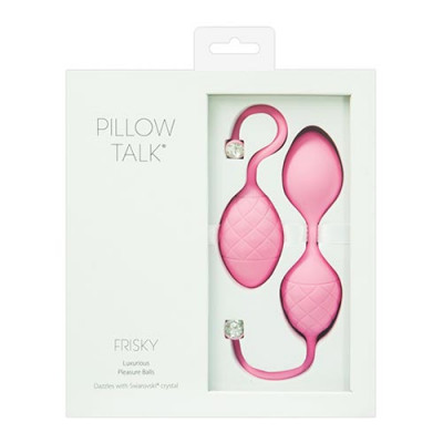 Pillow Talk Frisky Kegel Balls - Pink Boxed View