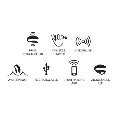We-Vibe Chorus Couples Vibrator - Cosmic Blue Diagram